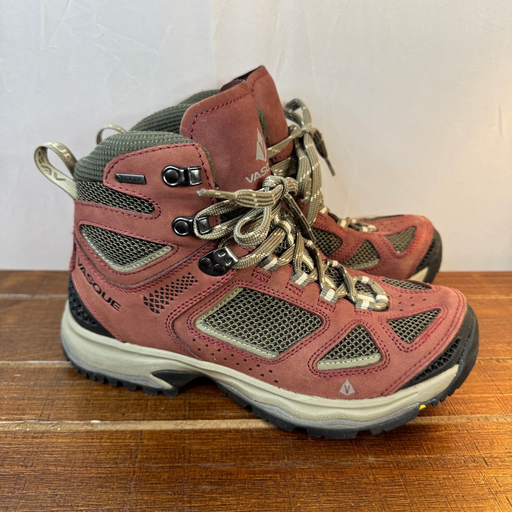 Vasque Gore Tex Waterproof Hiking Boots Women's 8.5 Maroon Trail Shoes Outdoor‎
